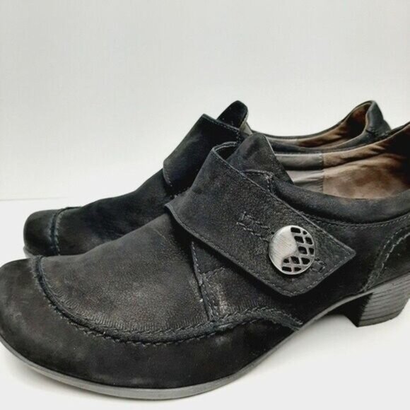 GABOR Suede Leather Shoe Ankle Booties Black Sz 6 - Picture 7 of 14